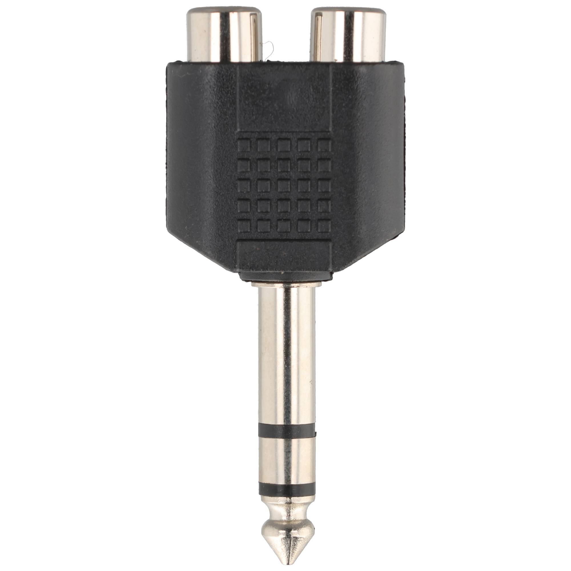 Goobay Cinch Adapter, stereo Buchse zu AUX Klinke 6,35 mm Stecker 1x 6,35-mm-Klinkenstecker (3-polig, stereo) > 2x Cinch-1