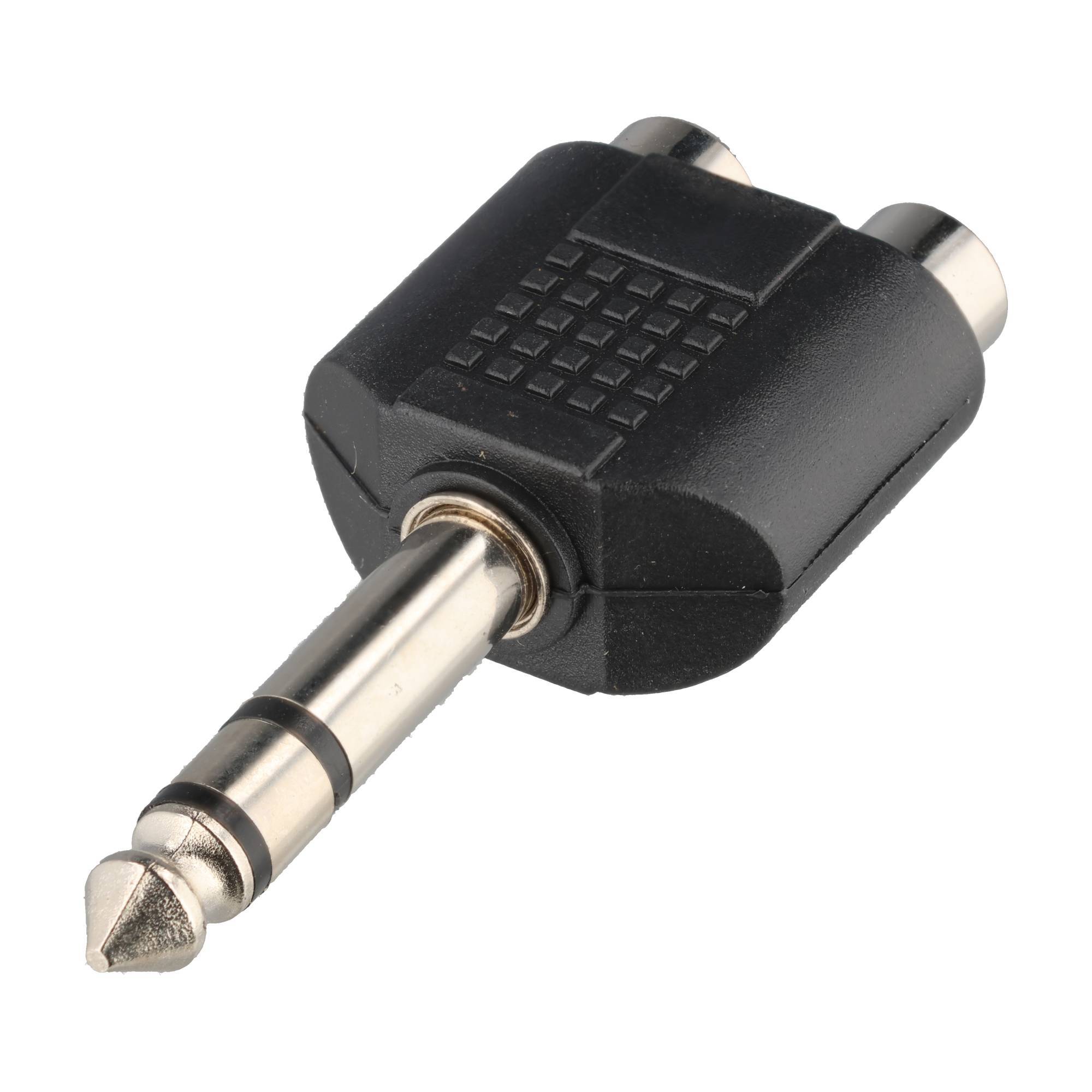 Goobay Cinch Adapter, stereo Buchse zu AUX Klinke 6,35 mm Stecker 1x 6,35-mm-Klinkenstecker (3-polig, stereo) > 2x Cinch-2