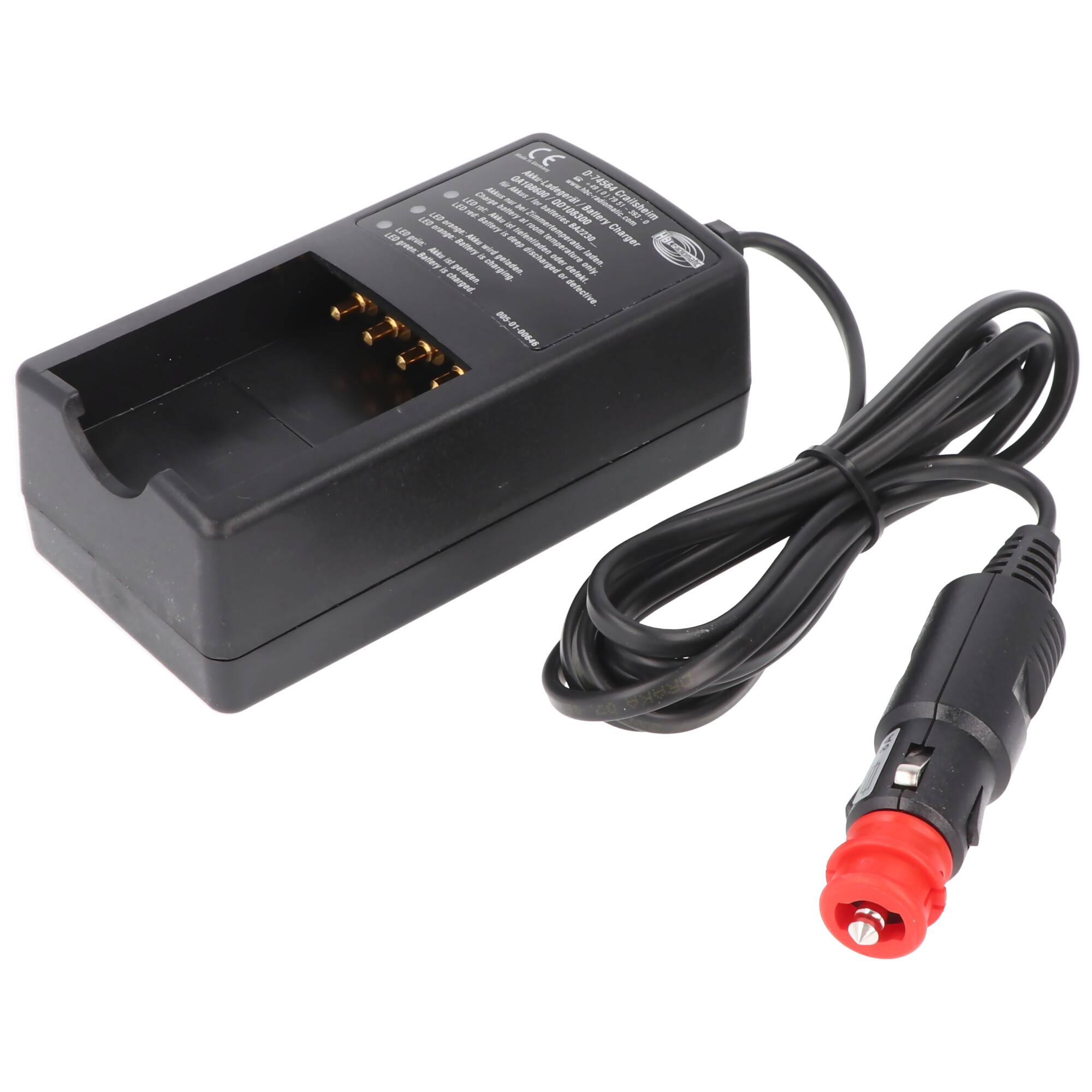 Original-Ladegerät HBC QD108300 passend für HBC BA22300, mit 12 Volt Stecker-0