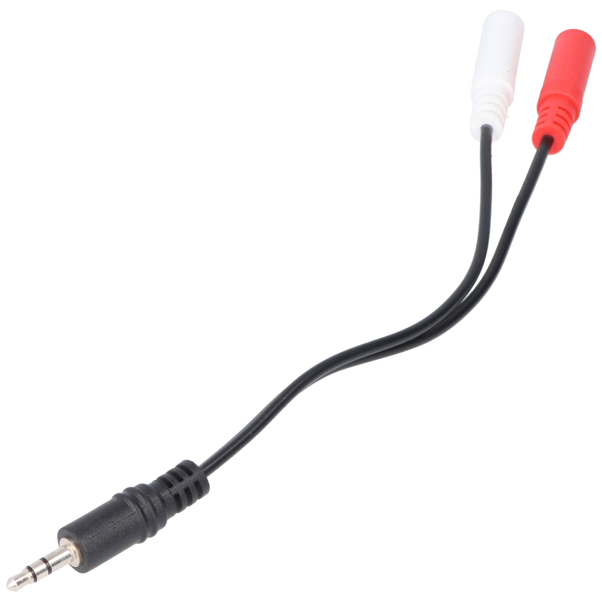 Goobay Audio Y-Kabeladapter 3,5 mm, 1x Stecker 2x Buchse mono - Klinke 3,5 mm Stecker (3-Pin, stereo) > 2x Klinke 3,5 mm-1