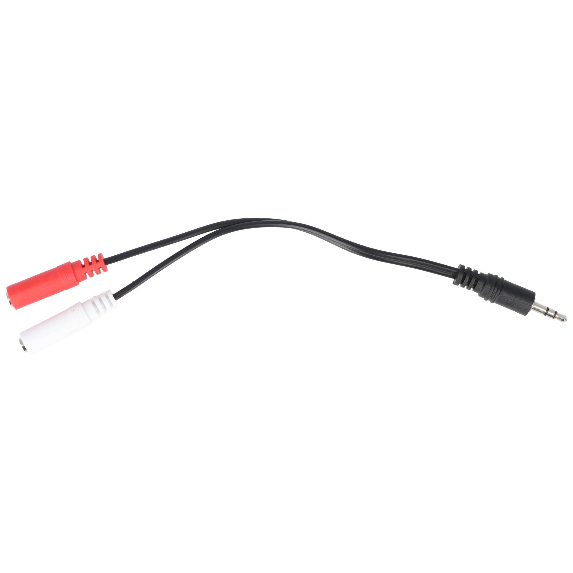 Goobay Audio Y-Kabeladapter 3,5 mm, 1x Stecker 2x Buchse mono - Klinke 3,5 mm Stecker (3-Pin, stereo) > 2x Klinke 3,5 mm-2