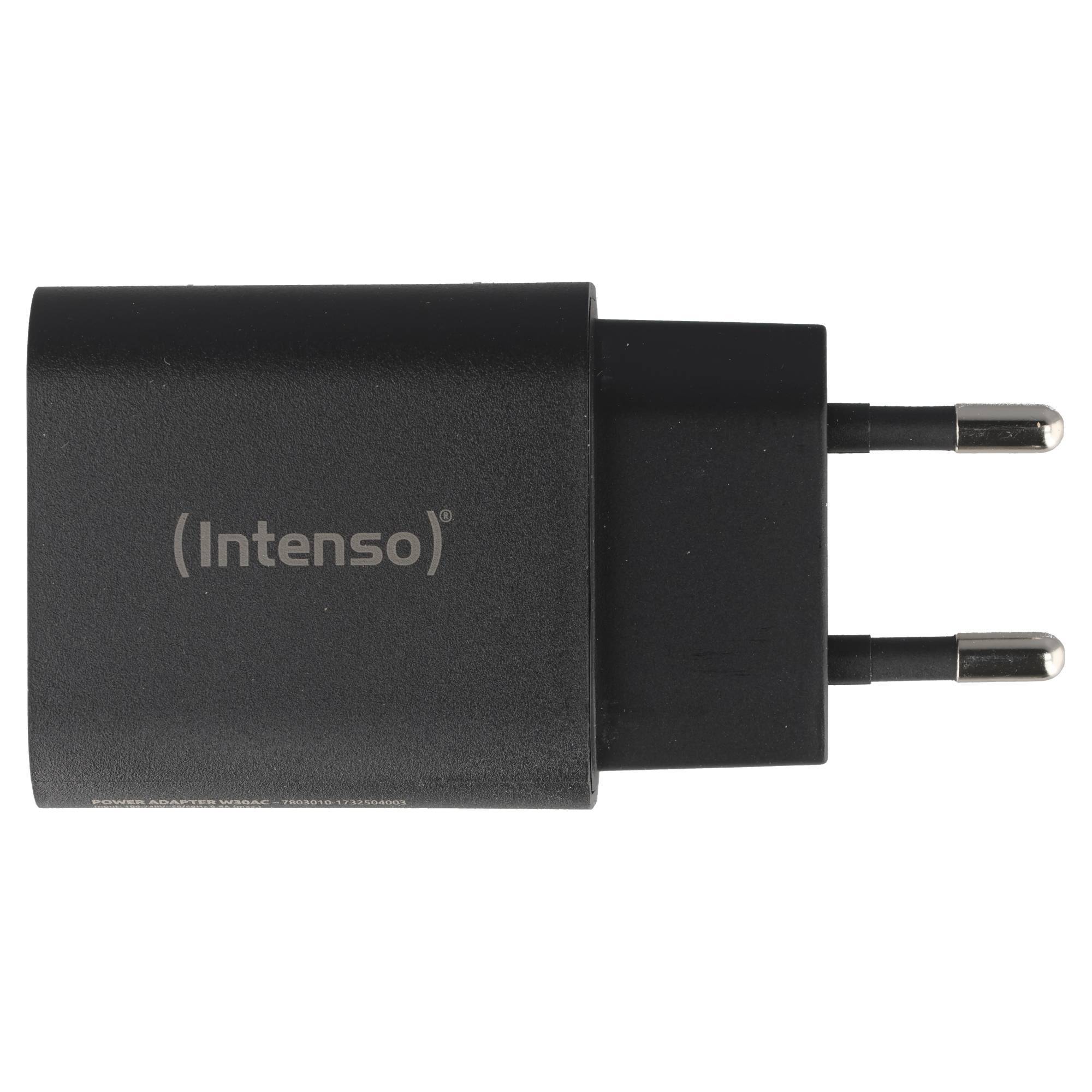 Intenso Ladeadapter „W30AC“ – 30 W USB-C Power Delivery + USB-A Quick Charge, Schwarz (Retail-Blister)-3