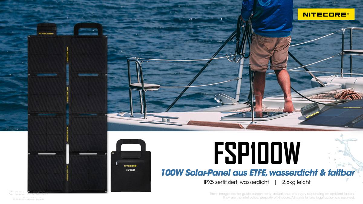 Nitecore Solarpanel FSP100W IPX5- 100W-2