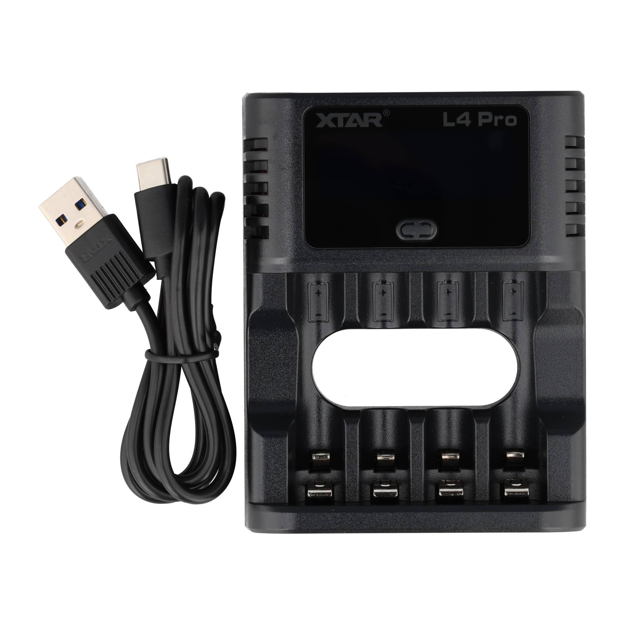 XTAR L4 Pro Akku Ladegerät – für Li-Ion 1,5V & NiMH/NiCd 1,2V AA/AAA Akkus, lädt Ihre Akkus präzise & sicher!-2