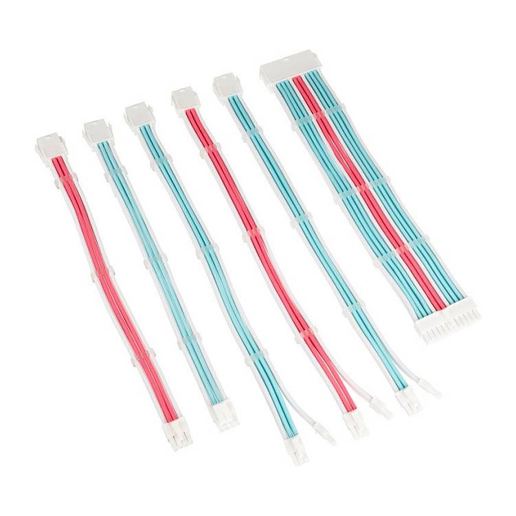 Kolink Core Adept Braided Cable Extension Kit - Brilliant White/Neon Blue/Pure Pink Kabel & Adapter-0