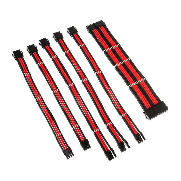 Kolink Core Adept Braided Cable Extension Kit - Black/Red Kabel & Adapter-0