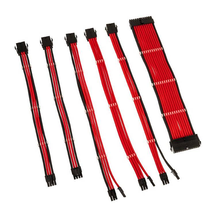 Kolink Core Adept Braided Cable Extension Kit - Red Kabel & Adapter-0