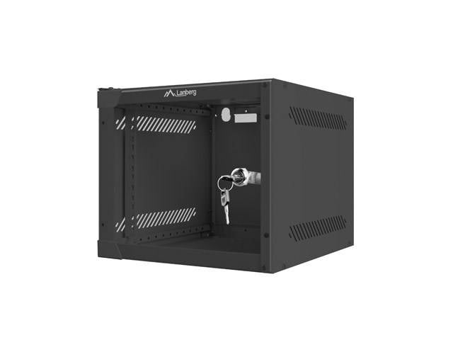 LANBERG 10 4U 280x310 Wandgehäuse Glastür (FlatPack) sw Multimedia-Technik 10 Gehäuse und-1