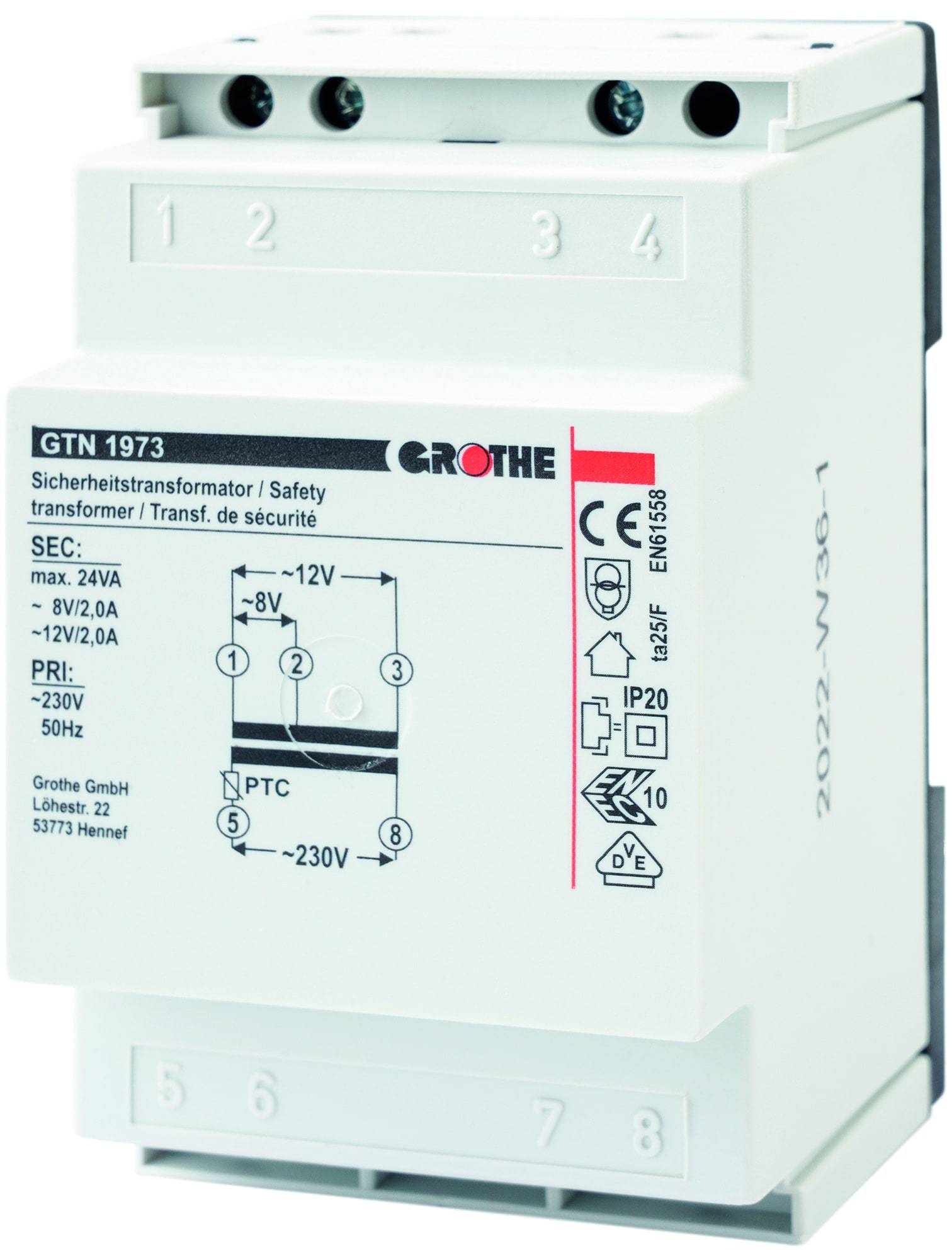 GRO Trafo 8-12V 14034 GT 1973 2,0/2,0A REG-0