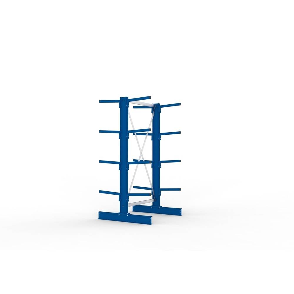 Kragarmregal L Grundfeld B1000xT2x400xH2000 mm doppelseitig RAL 5010 2x4 Arme Traglast 220kg - Artikel: 7830425748-3