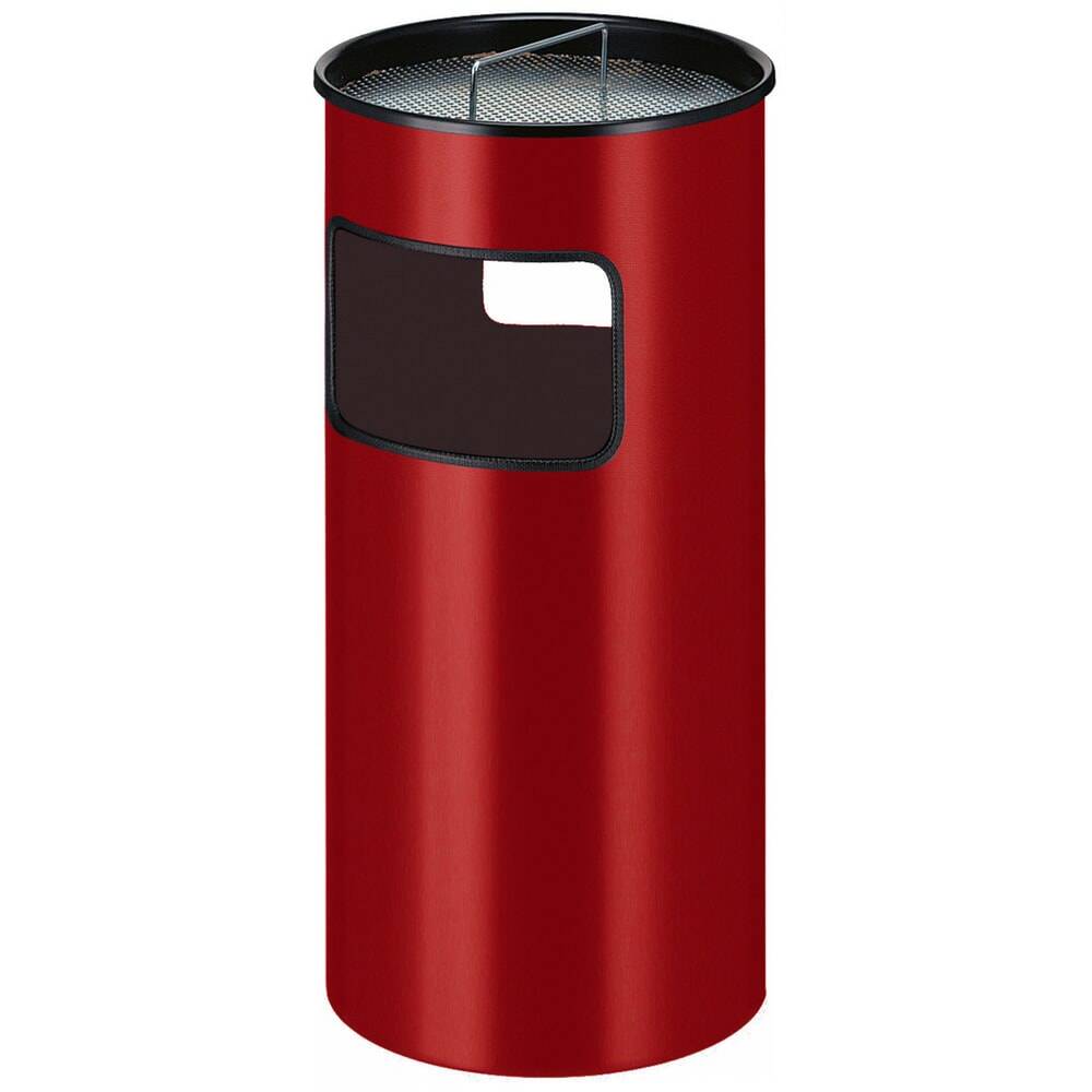 Ascher-Abfall-Kombination, mit Stahl-Inneneimer, rund, 50 Liter, rot-0
