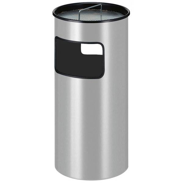 Ascher-Abfall-Kombination, mit Stahl-Inneneimer, rund, 50 Liter, alumi