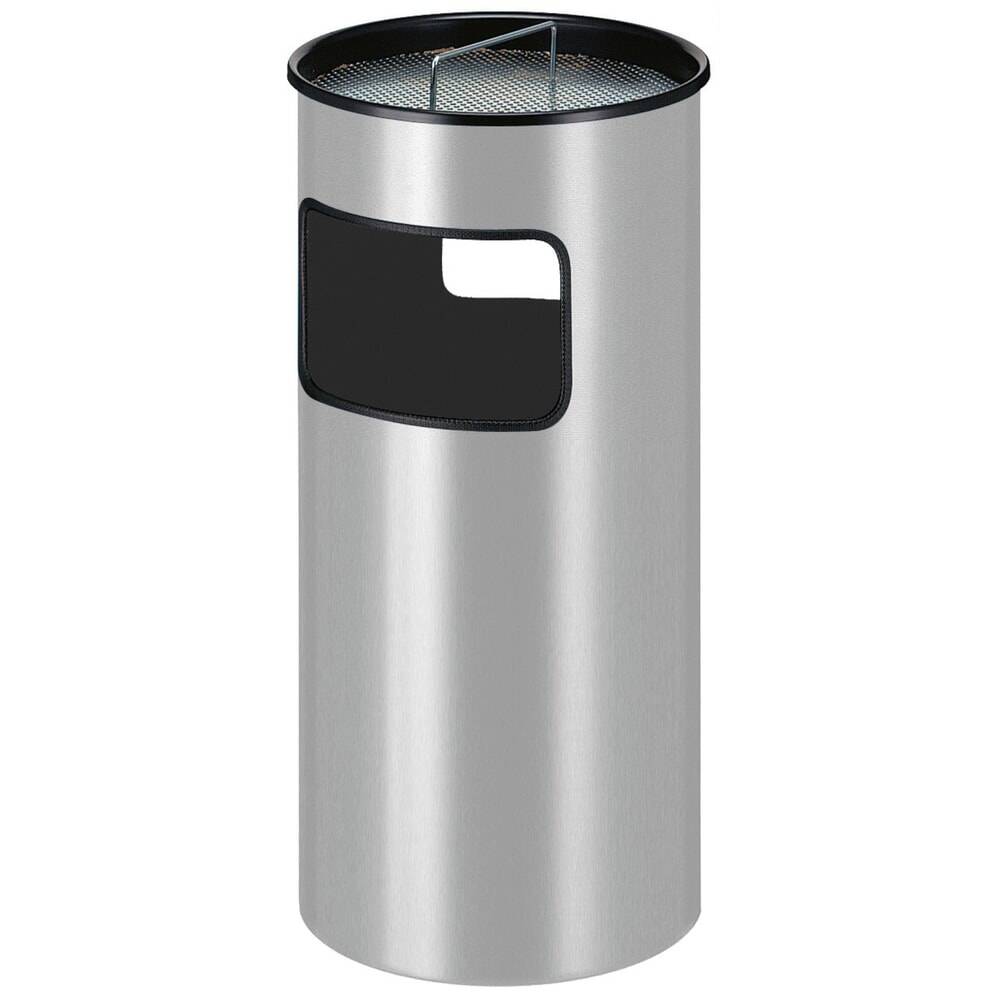 Ascher-Abfall-Kombination, mit Stahl-Inneneimer, rund, 50 Liter, alumi-0