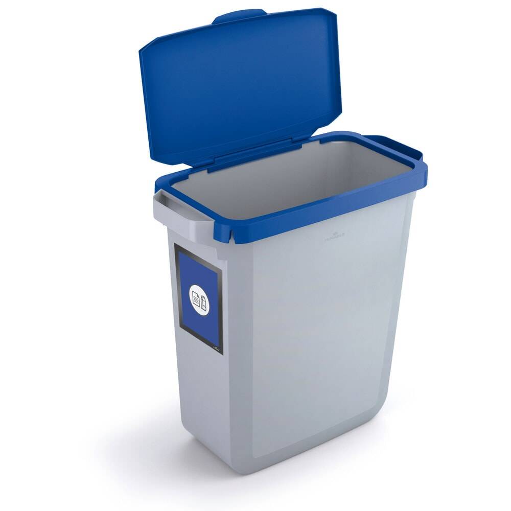 DURABLE Abfallbehälter DURABIN® 60L mit Klappdeckel + Info-Rahmen DURA-1
