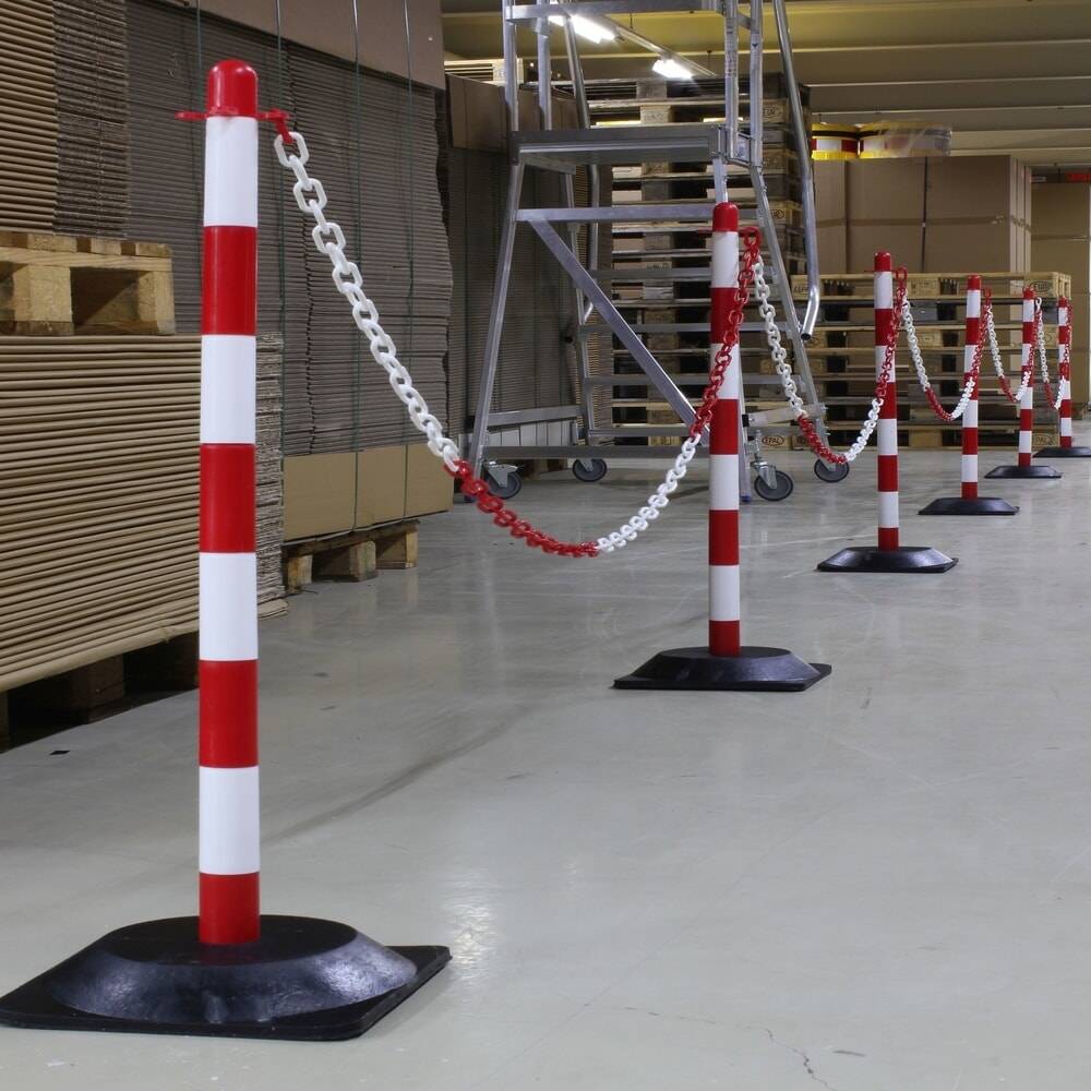 dancop Kettenständer-Set LKP, 10 m Kunststoffkette, rot/weiß, 6 Stk/VE-3