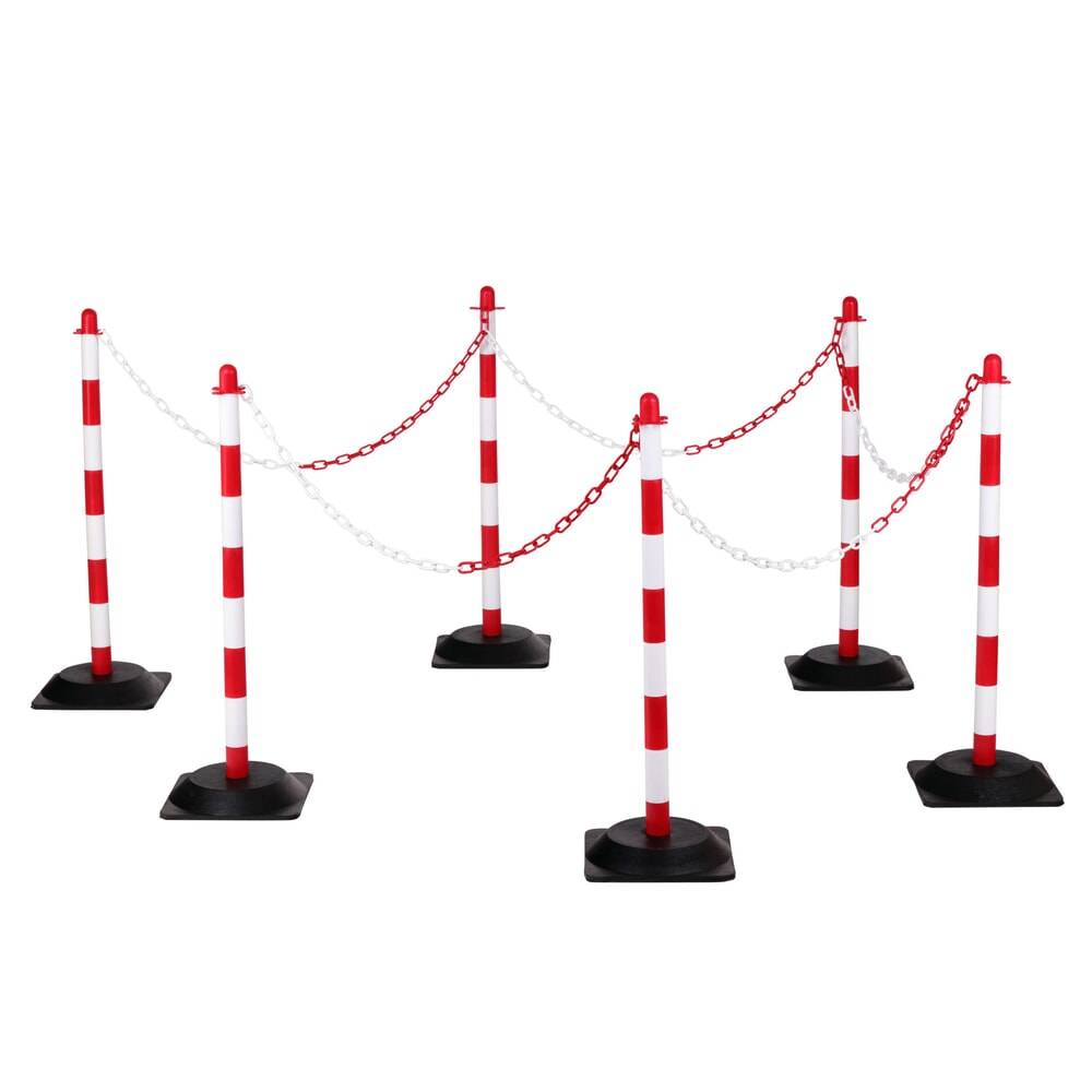 dancop Kettenständer-Set LKP, 10 m Kunststoffkette, rot/weiß, 6 Stk/VE-0