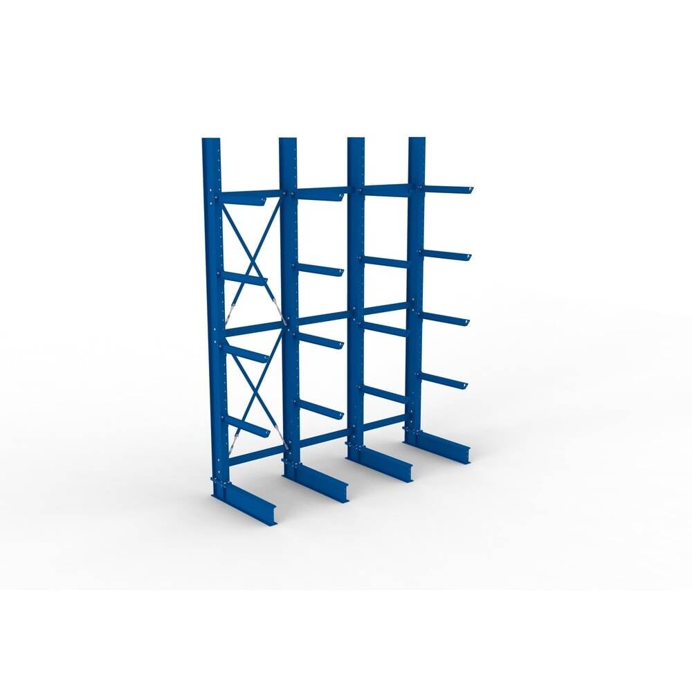 Kragarmregal Heavy B3100xT800xH4000 mm einseitig RAL 5010 5 Ebenen Traglast 2520kg - Artikel: 7830426254-1