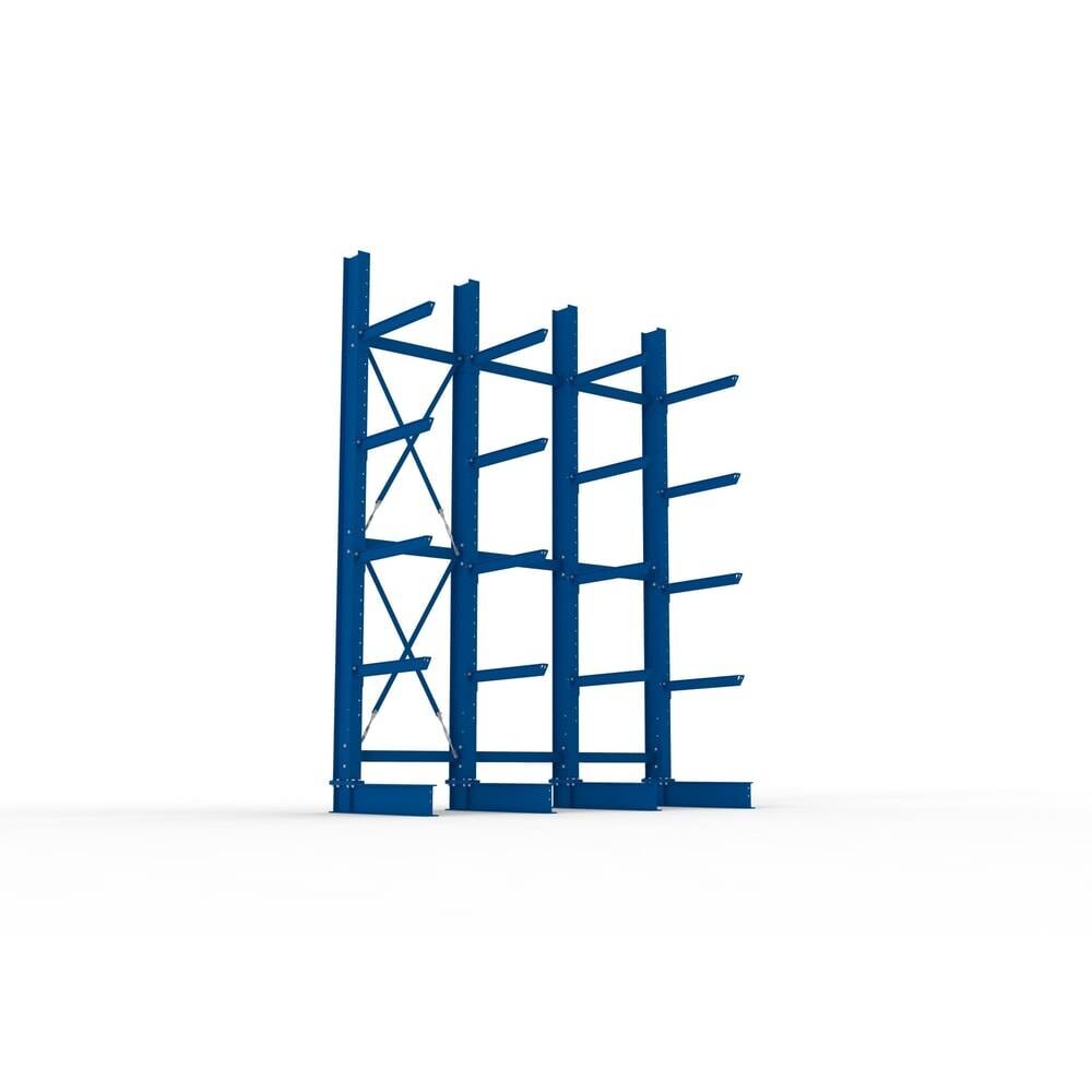 Kragarmregal Heavy B3100xT800xH4000 mm einseitig RAL 5010 5 Ebenen Traglast 2520kg - Artikel: 7830426254-2