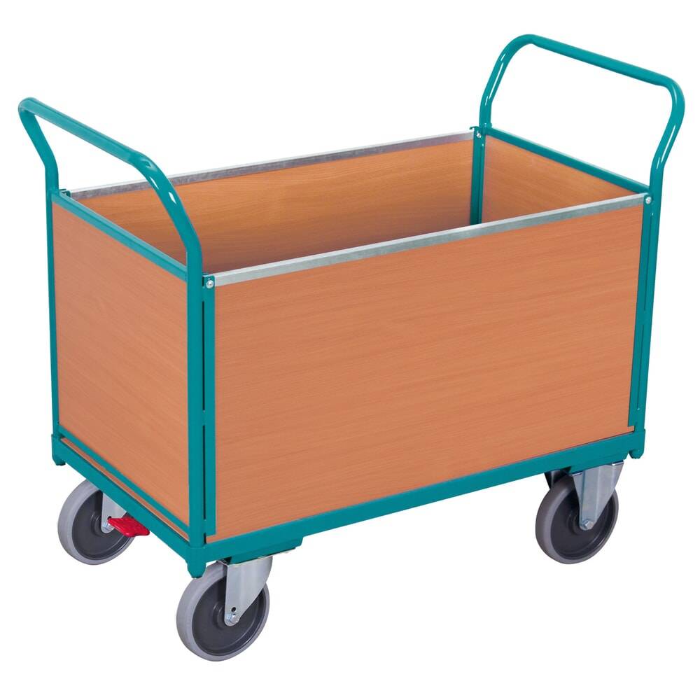 Plattformwagen Ameise®, 4-seitig mit Holzwänden, Ladefläche BxT 652 x-0