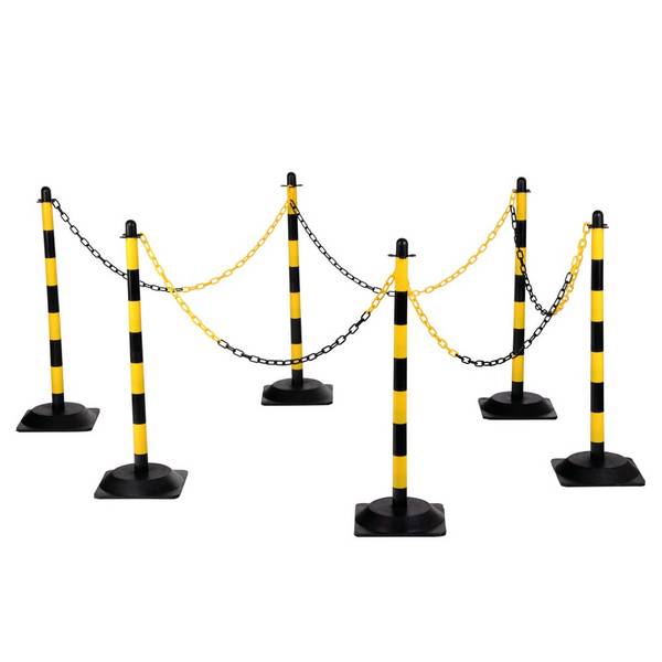 dancop Kettenständer-Set LKP, 10 m Kunststoffkette, gelb/schwarz, 6 St