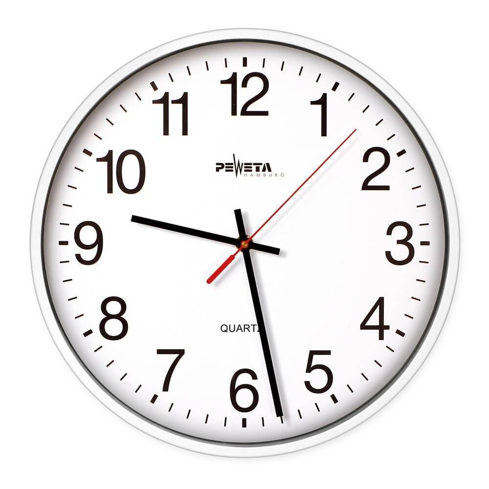 PEWETA Quarz-Wanduhr Typ 130, Ø 300 mm, weiß-1