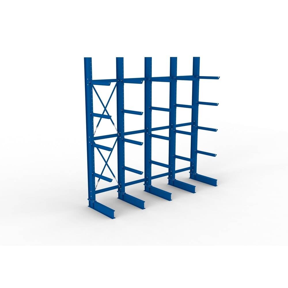 Kragarmregal Heavy B4100xT800xH4000 mm einseitig RAL 5010 5 Ebenen Traglast 3150kg - Artikel: 7830426257-1