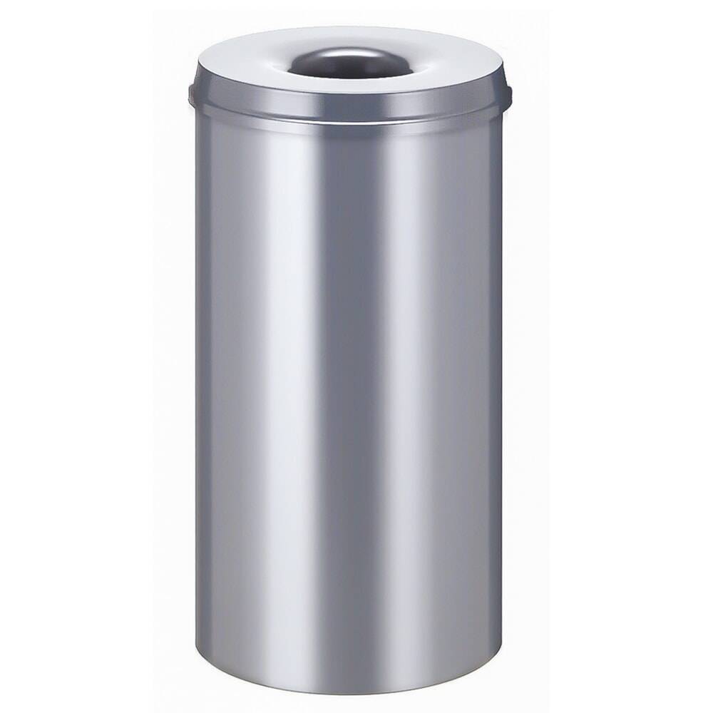 Sicherheitspapierkorb, selbstlöschend, Stahl, 50 Liter, silber-0