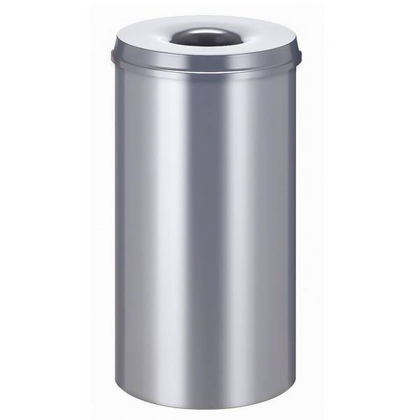 Sicherheitspapierkorb, selbstlöschend, Stahl, 50 Liter, silber