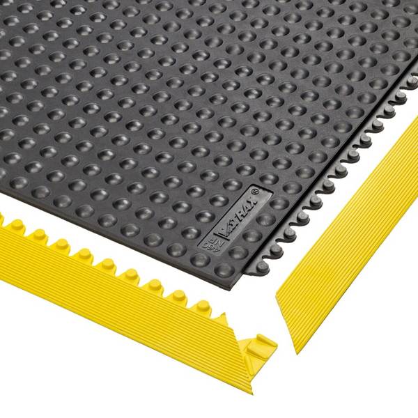 Arbeitsplatzmatte im Stecksystem, ergonomisch geformte Noppen, Stärke 13 mm, BxT 910x910 mm, Naturgummi schwarz