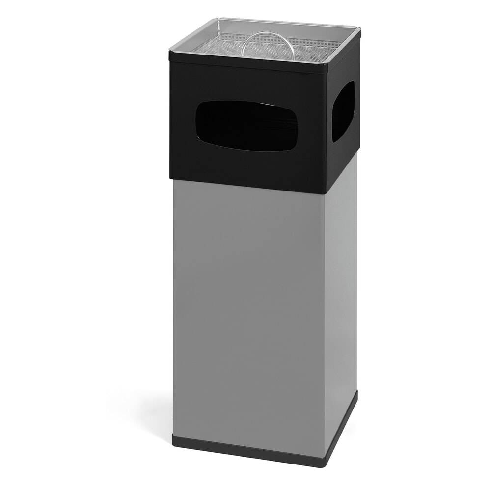 Ascher-Abfall-Kombination aus Aluminium, quadratisch, 50 Liter, schwar-0