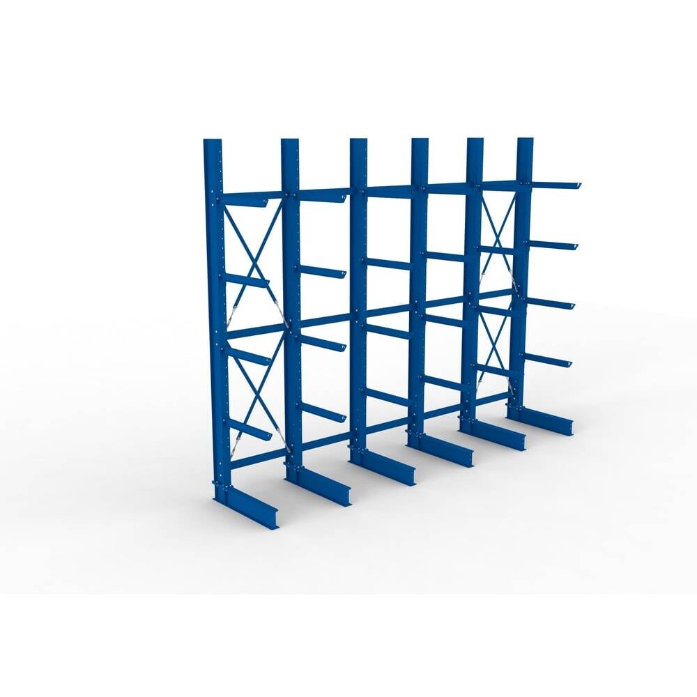 Kragarmregal Heavy B5100xT800xH4000 mm einseitig RAL 5010 5 Ebenen Traglast 3780kg - Artikel: 7830426260-1