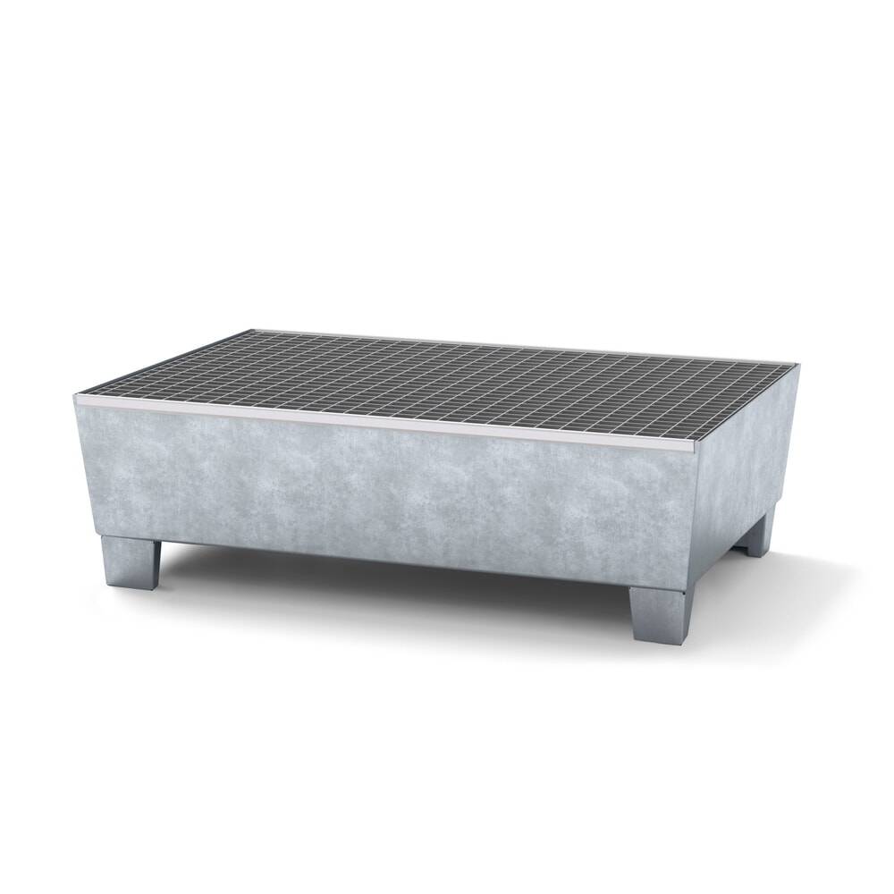 asecos® Auffangwanne aus Stahl, mit Fußkonstruktion, 2x 200 l-0