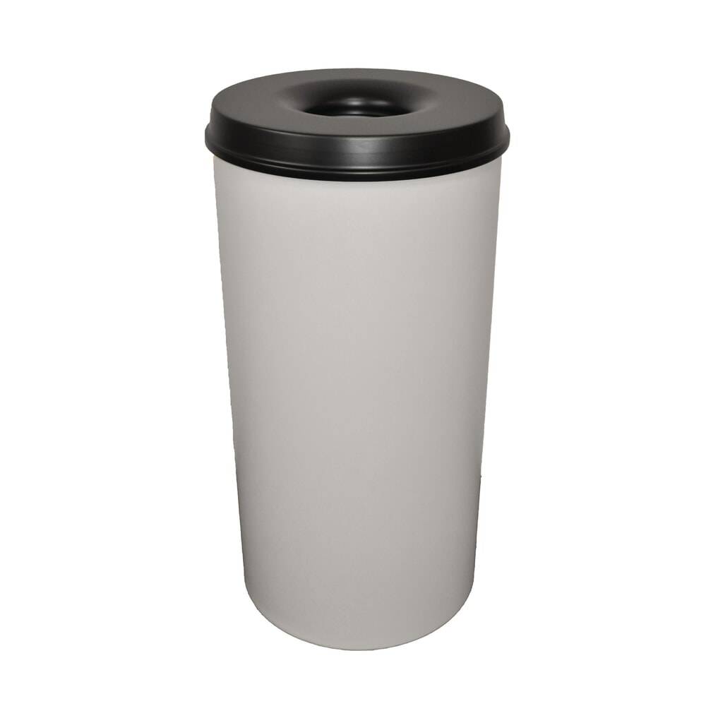 Sicherheitspapierkorb, selbstlöschend, Stahl, 50 Liter, grau, schwarz-0