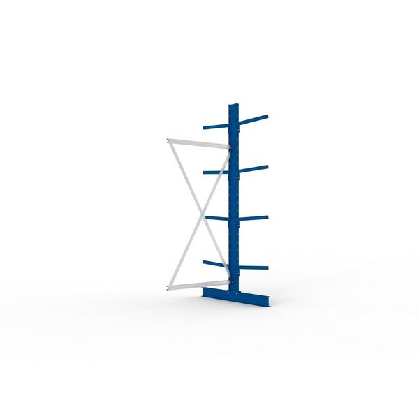 Kragarmregal L Anbaufeld B1000xT2x500xH2500 mm doppelseitig RAL 5010 2x4 Arme Traglast 175kg - Artikel: 7830425766