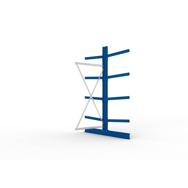 Kragarmregal M Anbaufeld B1000xT2x800xH2500 mm doppelseitig RAL 5010 2x4 Arme Traglast 250kg - Artikel: 7830425928
