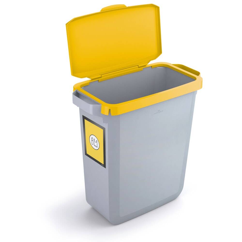 DURABLE Abfallbehälter DURABIN® 60L mit Klappdeckel + Info-Rahmen DURA-3