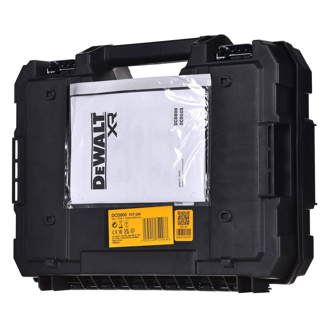 DEWALT DCD800P2T-QW, 1,3 cm, 1,5 mm, 1,3 cm, 500 W, 18 V, 5 Ah-5