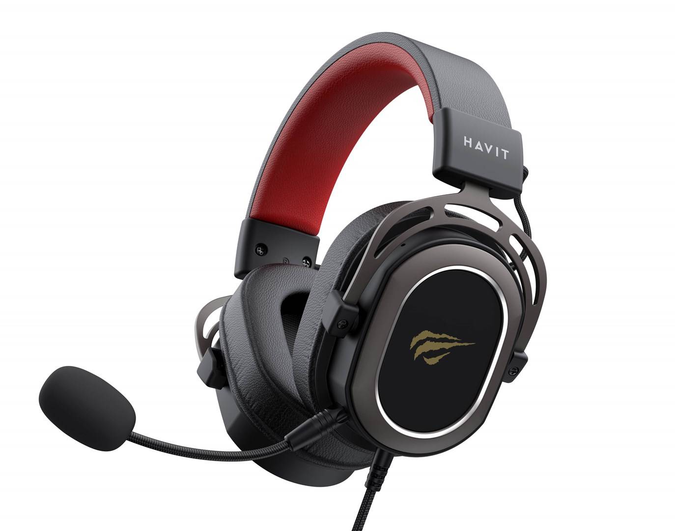 GAMENOTE H2008D Cabling Headset Black Red-2