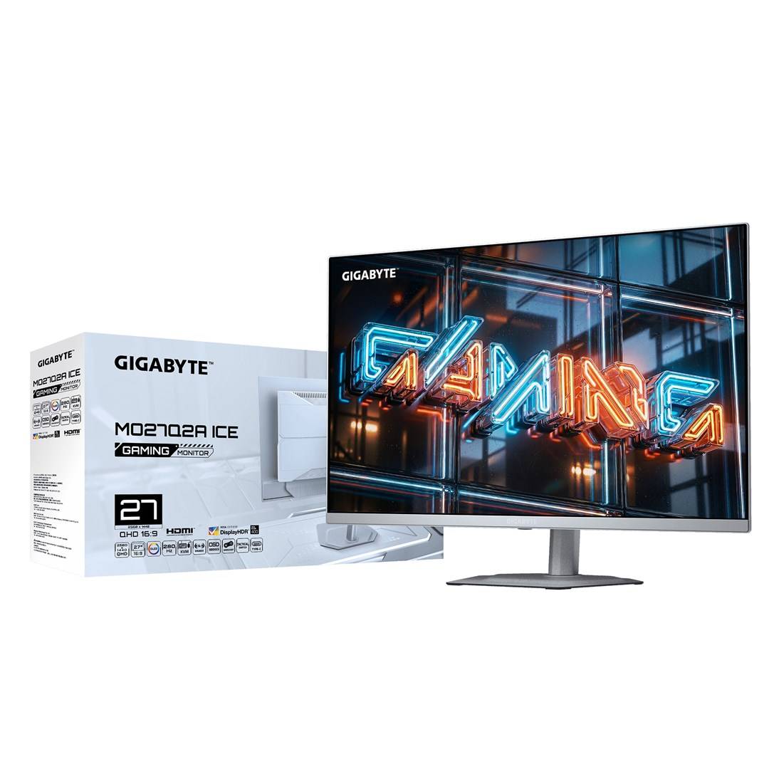 Gigabyte MO27Q2A ICE OLED Gaming Monitor Flat, 67,8 cm (27"), 2.560 x 1.440 QHD, 0,03 ms, neig/schwenk/höhenvers.,Pivot-4