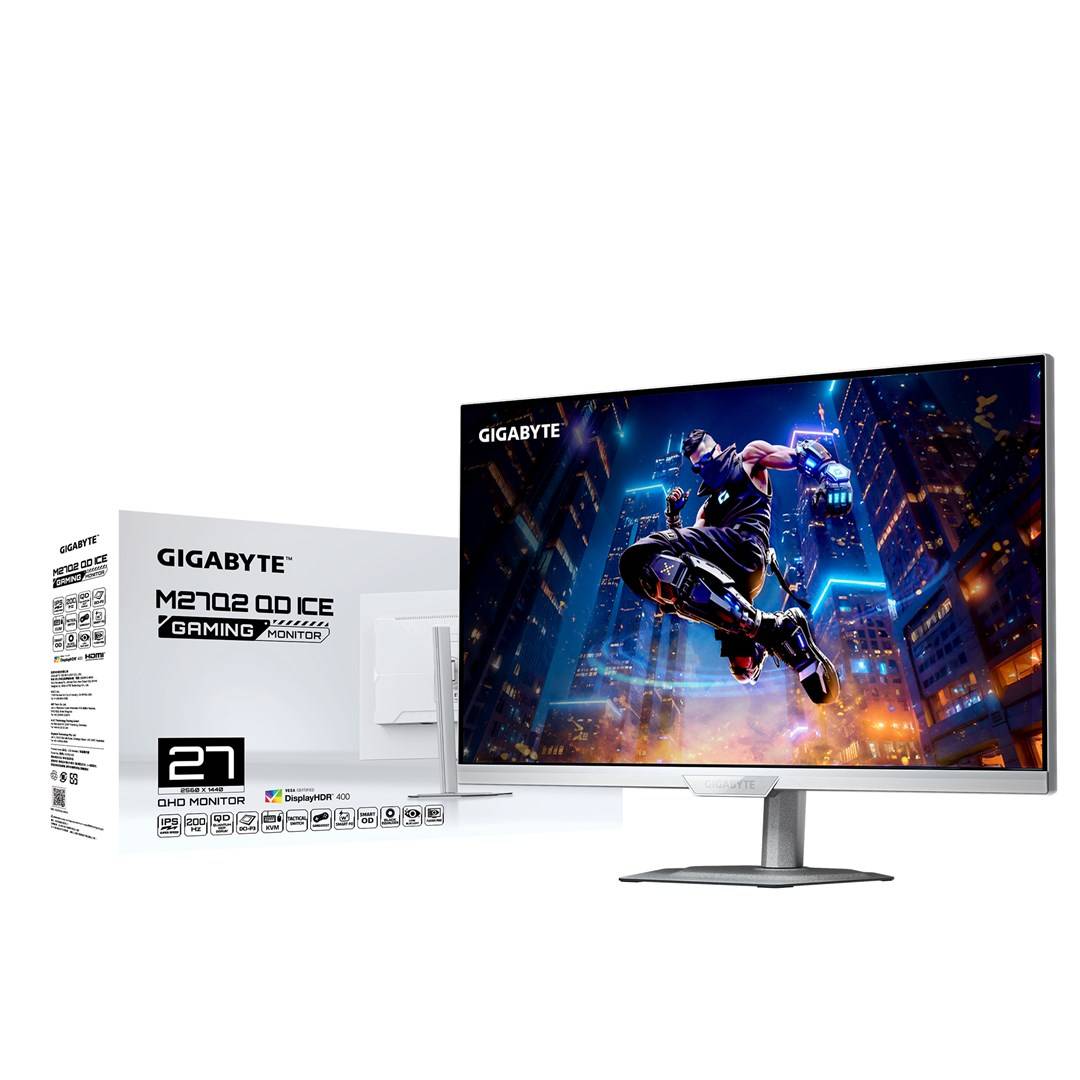 Gigabyte M27Q2 QD ICE Gaming Monitor Flat, 68,5cm (27"), 2560x1440 QHD, 1 ms, neig/schwenk/höhenvers., Pivot, HDMI, DP-5