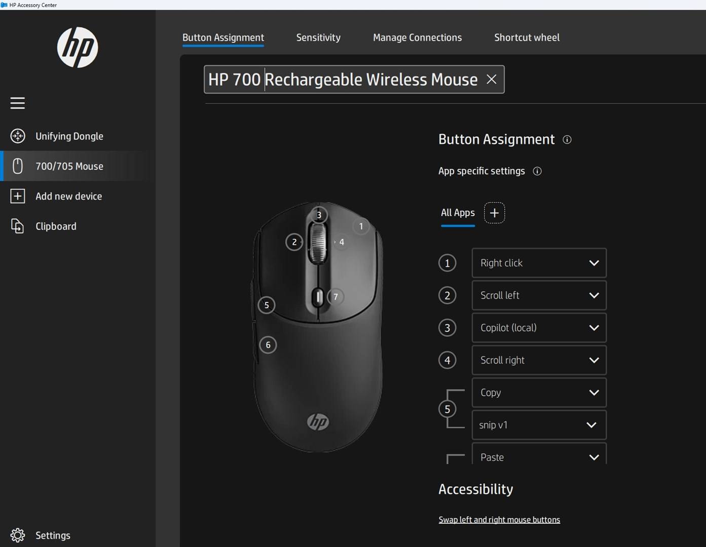 HP 700 Rechargeable Mouse - Maus - kabellos-4
