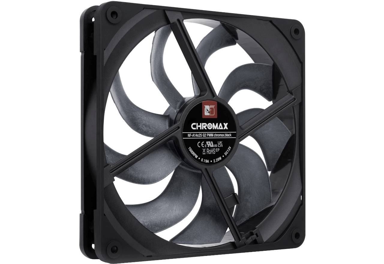 Noctua NF-A14X25 G2 PWM CHROMAX.BLACK computer cooling system Gehäuse Gehäuselüfter-1