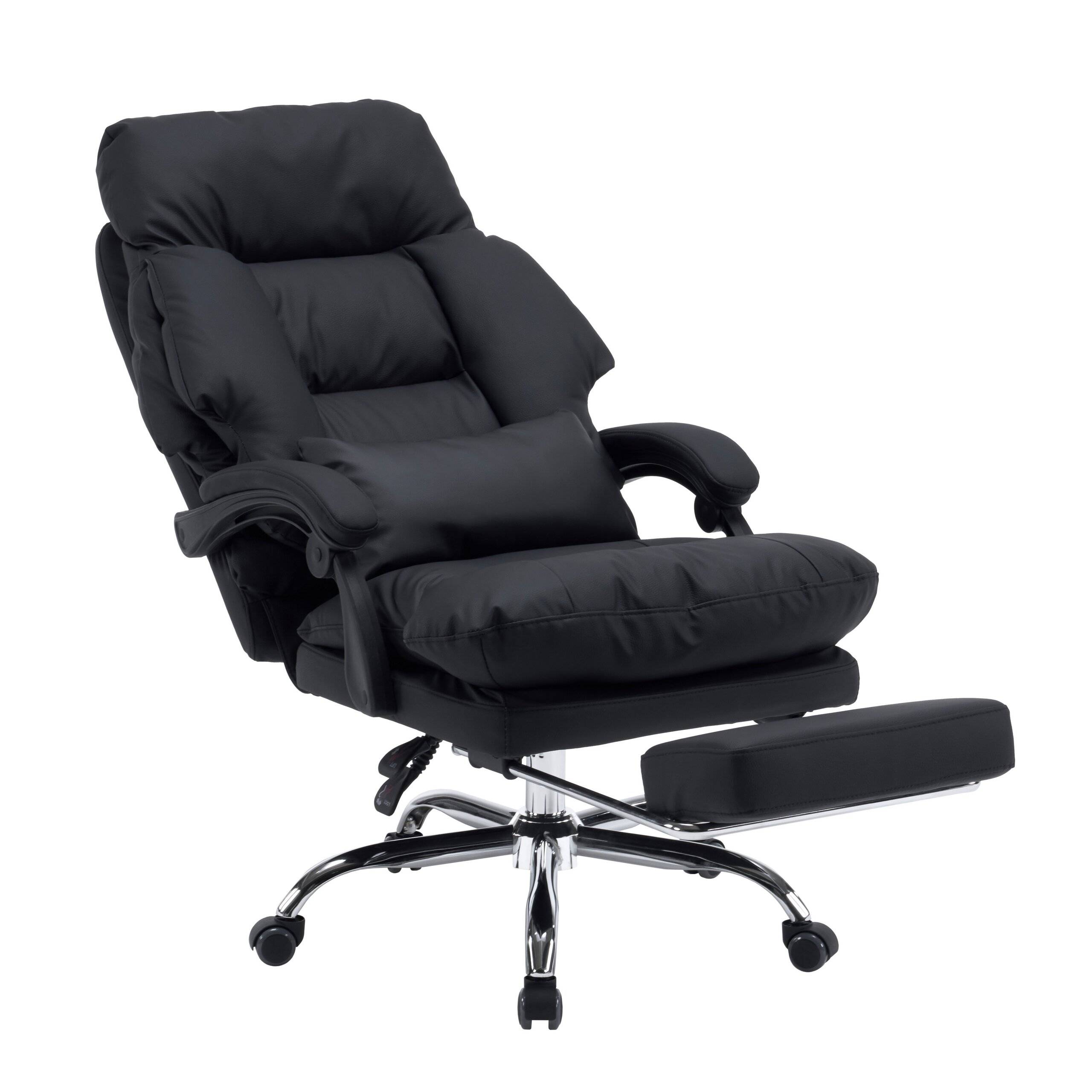 Chefsessel Drehstuhl Relax Legoro mit Fußablage Kunstleder schwarz MyBuero-3
