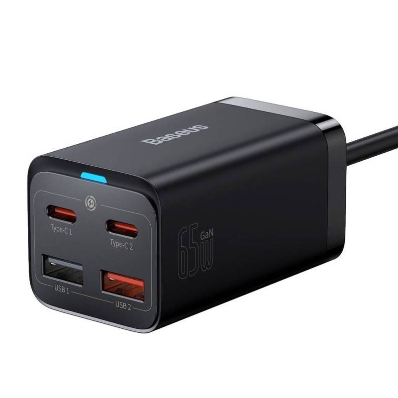 Schnellladegerät Baseus GaN3 Pro, 2x USB-C, 2x USB, 65W (schwarz)-0