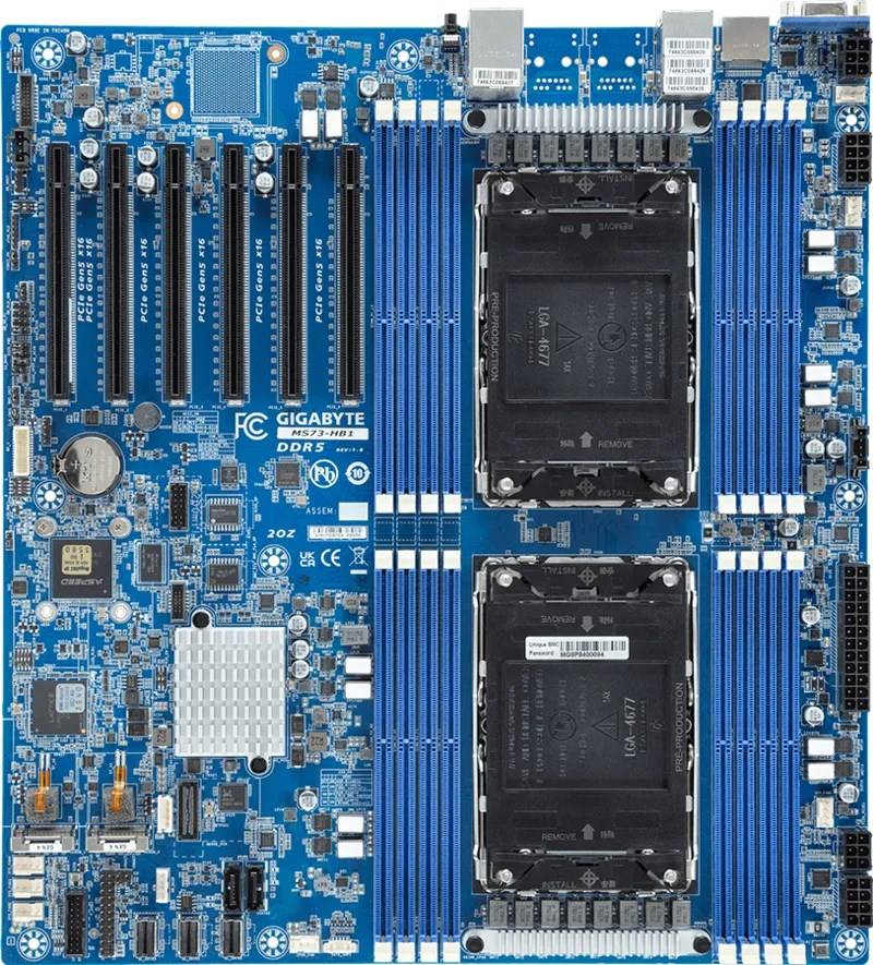 Giga Computing GigaByte Ms73-Hb1 Dual Intel Xeon 5th/4th Gen Mainboard - Mainboard - ATX-1