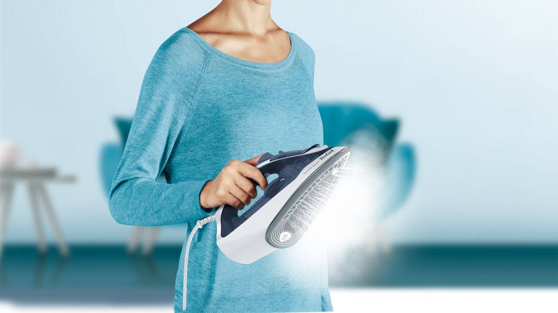 Tefal Express Steam FV2837E0 Bügeleisen Trocken- & Dampfbügeleisen Cerilium-Sohle 2400 W Blau-3