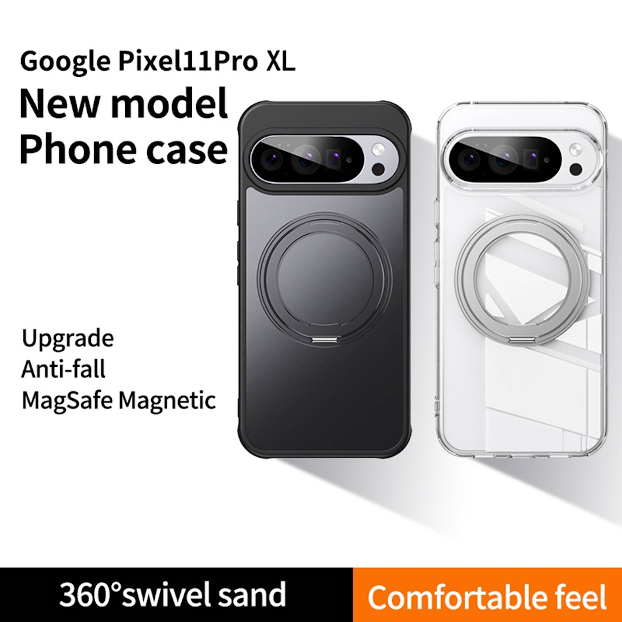 MagSafe Magnetisch Handyhülle für Google Pixel 11 Pro XL 360 Grad Ring Ständer-1