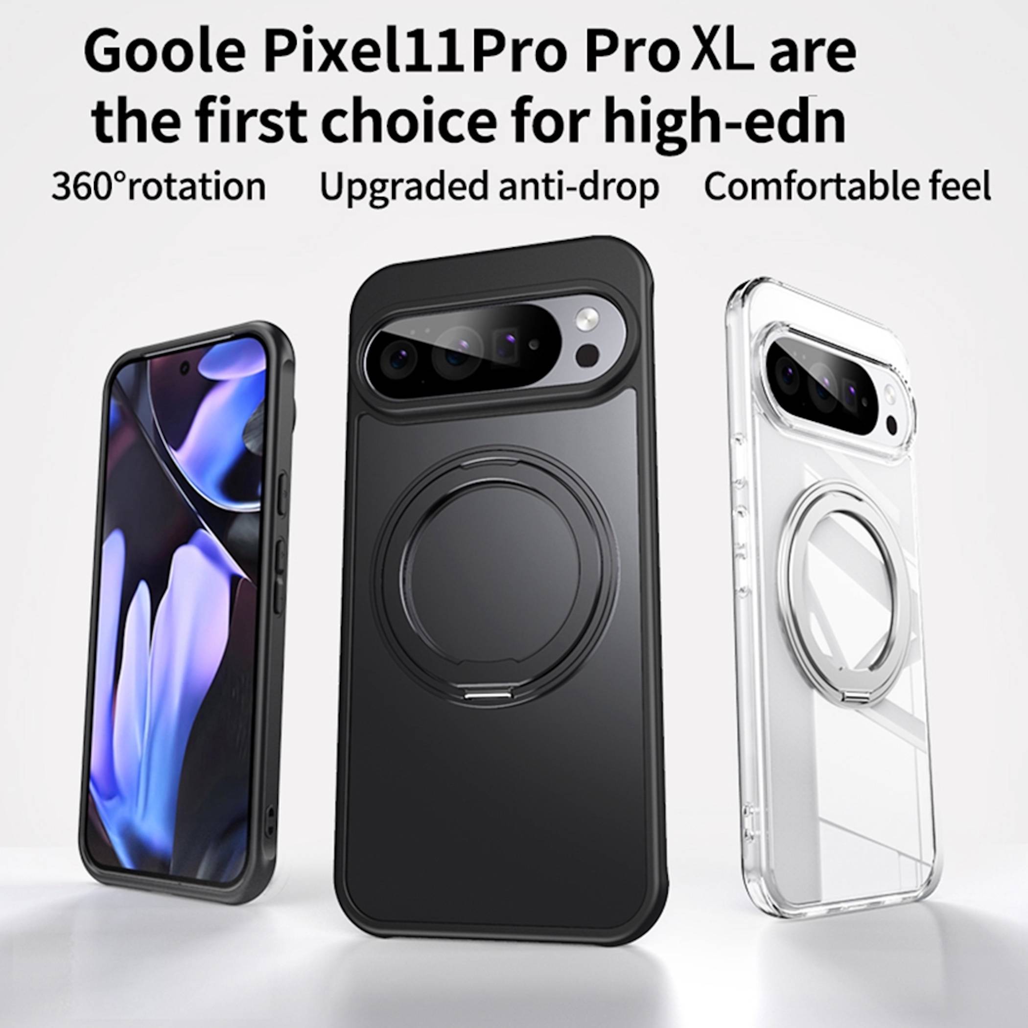 MagSafe Magnetisch Handyhülle für Google Pixel 11 Pro XL 360 Grad Ring Ständer-2