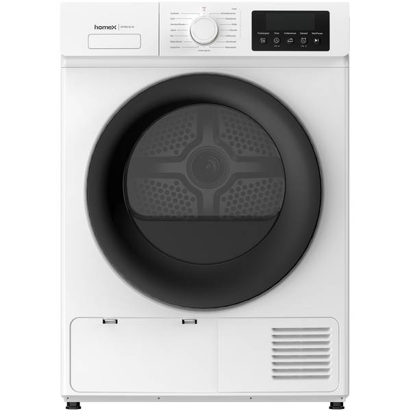 homeX WT8W1E-W Wärmepumpentrockner 8kg, Wäschetrockner - Trockner mit 15 Programmen, Knitterschutz, Schnelltrocknen