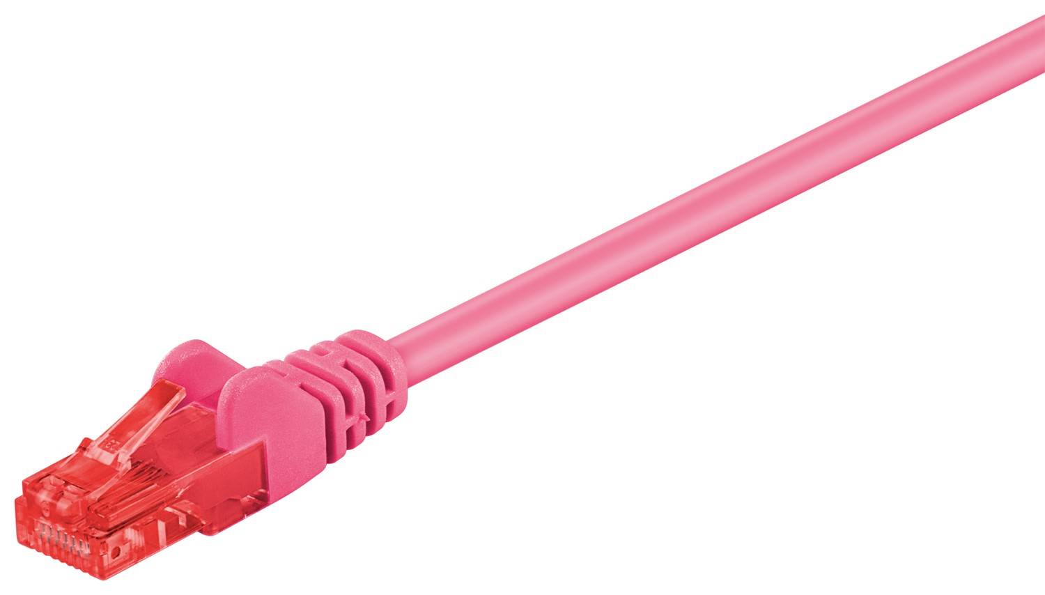 Goobay 95252 CAT 6 Netzwerkkabel RJ45 Stecker 250 MHz CCA Patchkabel Ethernet LAN Kabel U/UTP Internetkabel Pink 0,25m-0
